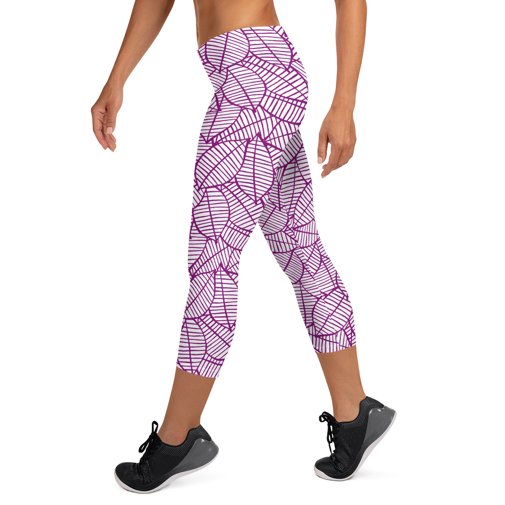 Colorful Fall Leaves | Seamless Patterns | All-Over Print Capri Leggings - #7