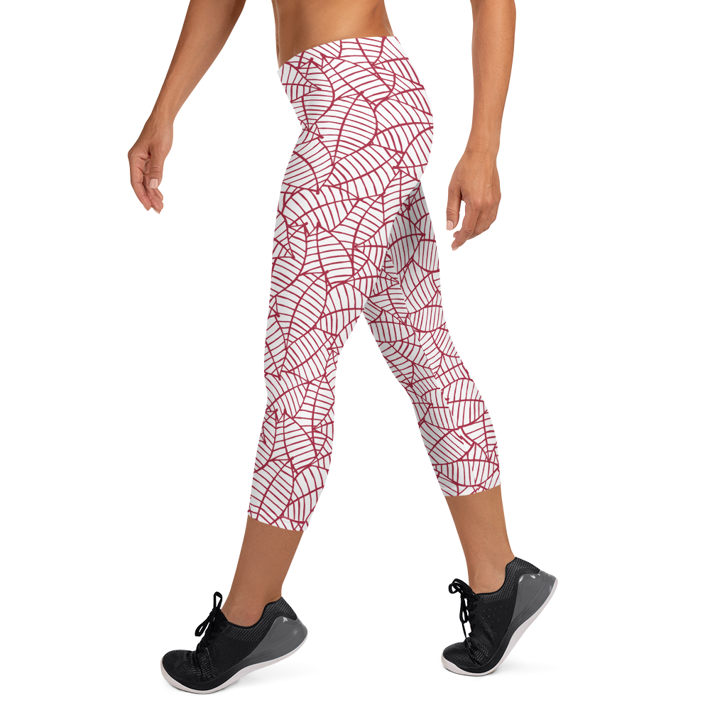 Colorful Fall Leaves | Seamless Patterns | All-Over Print Capri Leggings - #8