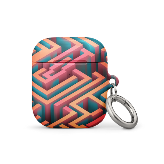 3D Maze Illusion | 3D Patterns | All-Over Print Case for AirPods - #1