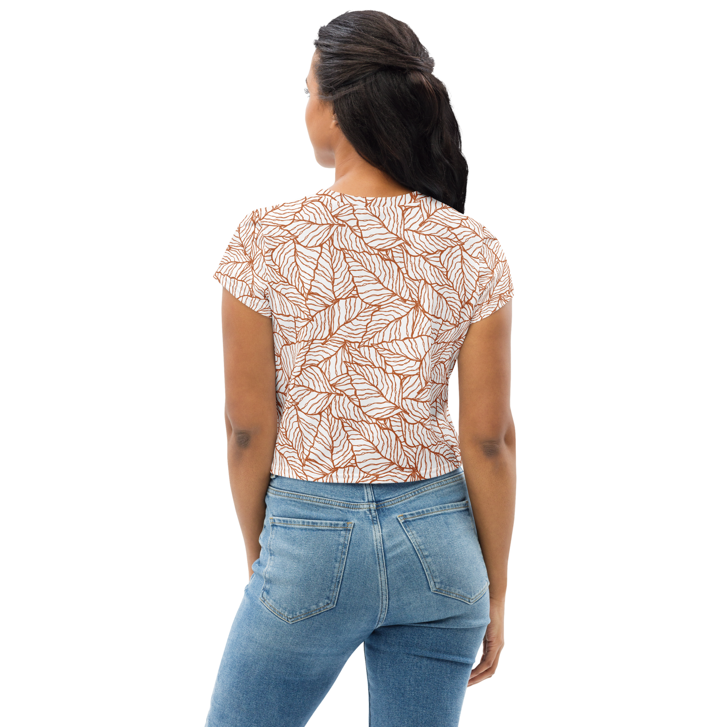 Colorful Fall Leaves | Seamless Patterns | All-Over Print Crop Tee - #1