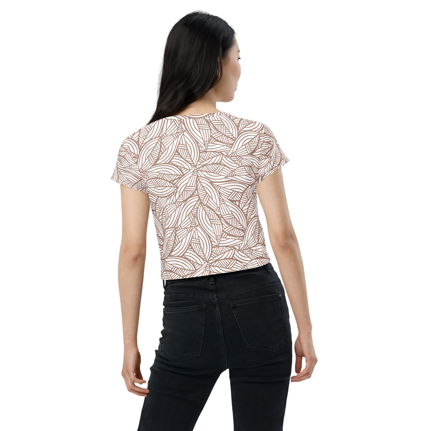 Colorful Fall Leaves | Seamless Patterns | All-Over Print Crop Tee - #3