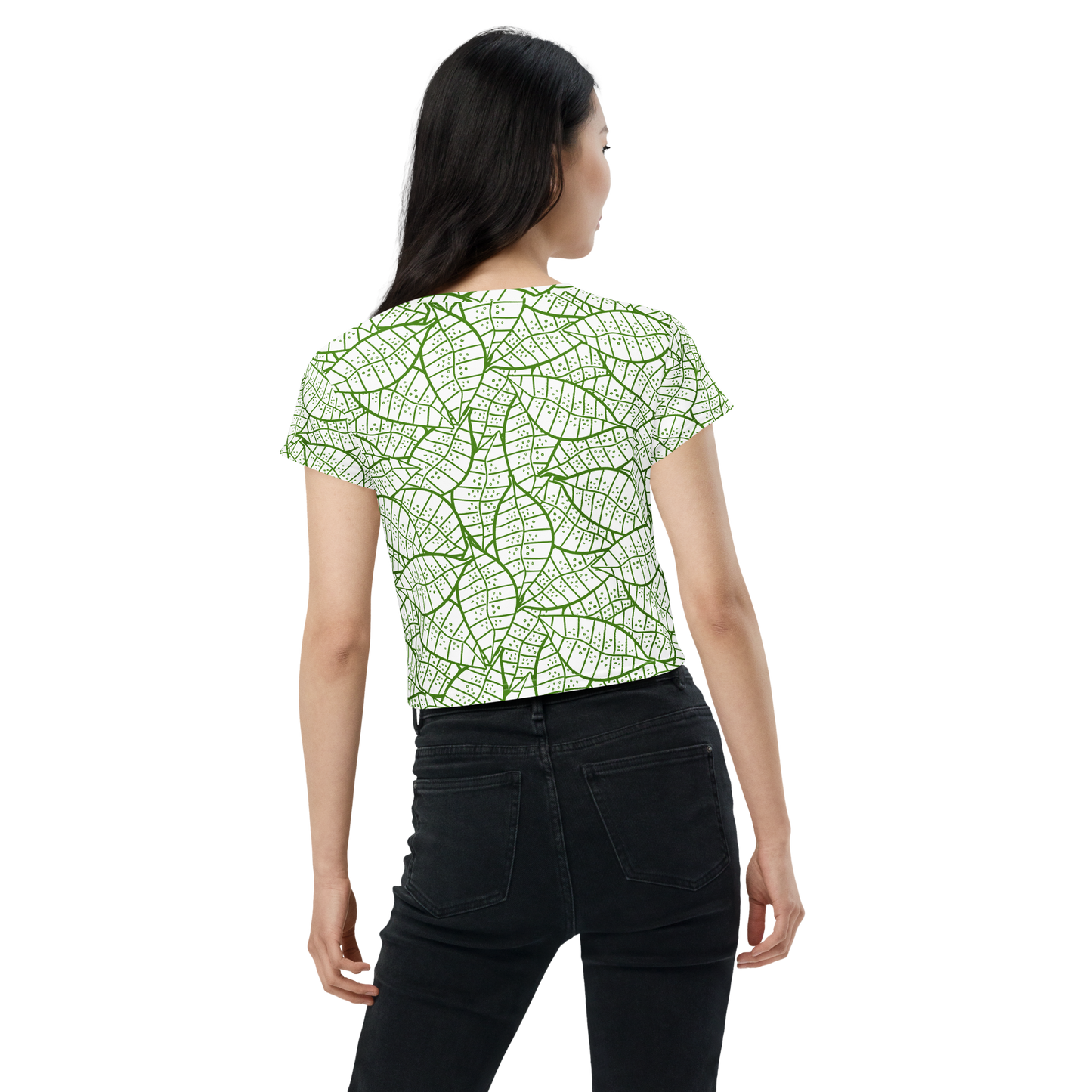 Colorful Fall Leaves | Seamless Patterns | All-Over Print Crop Tee - #4