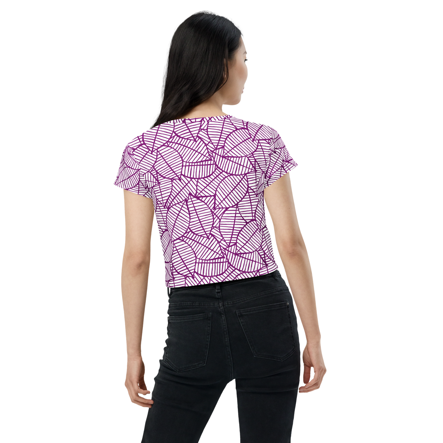 Colorful Fall Leaves | Seamless Patterns | All-Over Print Crop Tee - #7