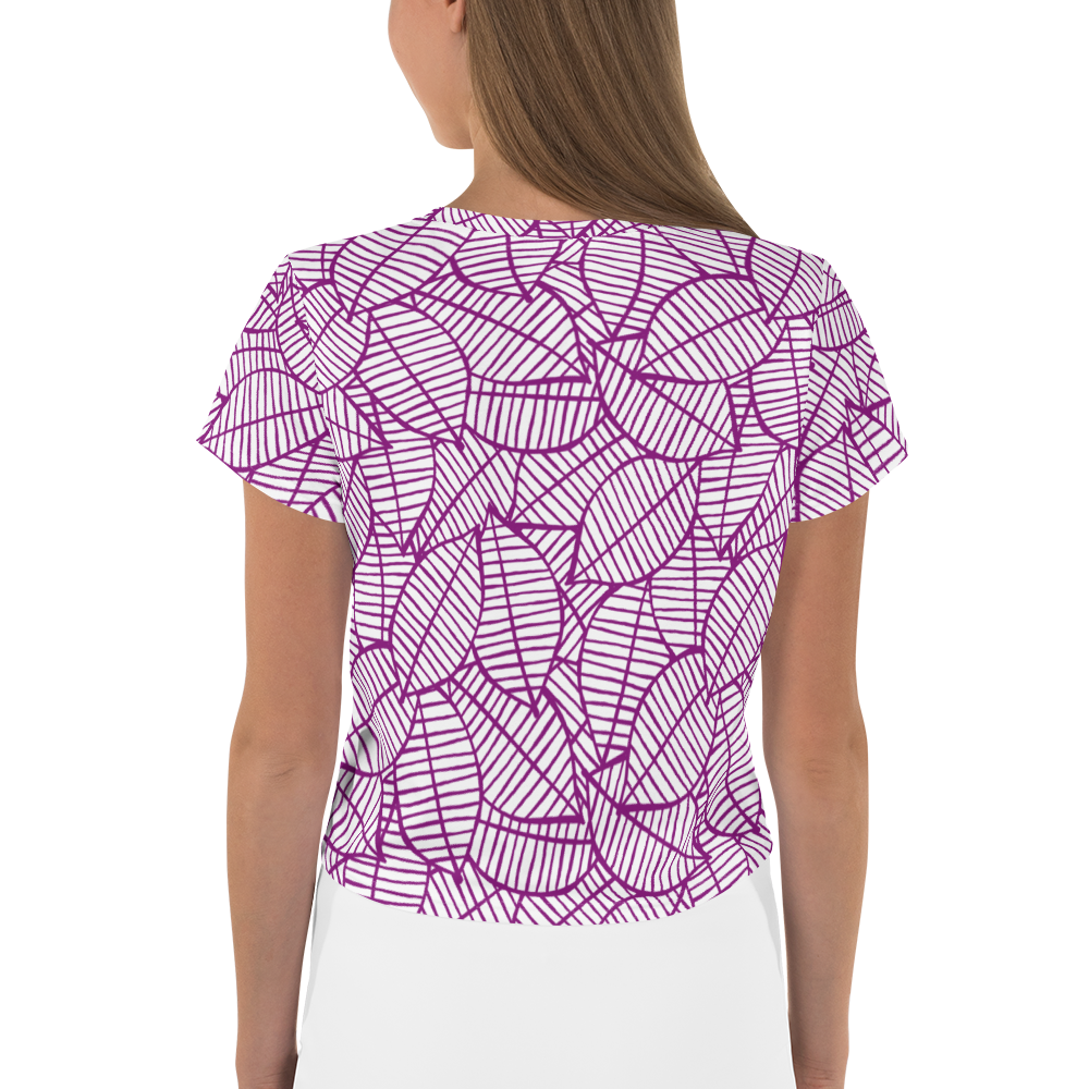 Colorful Fall Leaves | Seamless Patterns | All-Over Print Crop Tee - #7