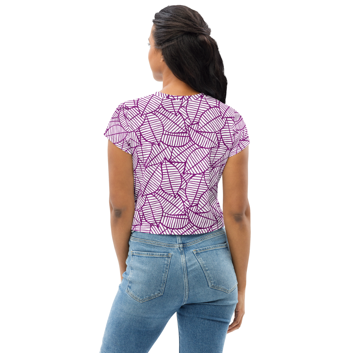 Colorful Fall Leaves | Seamless Patterns | All-Over Print Crop Tee - #7