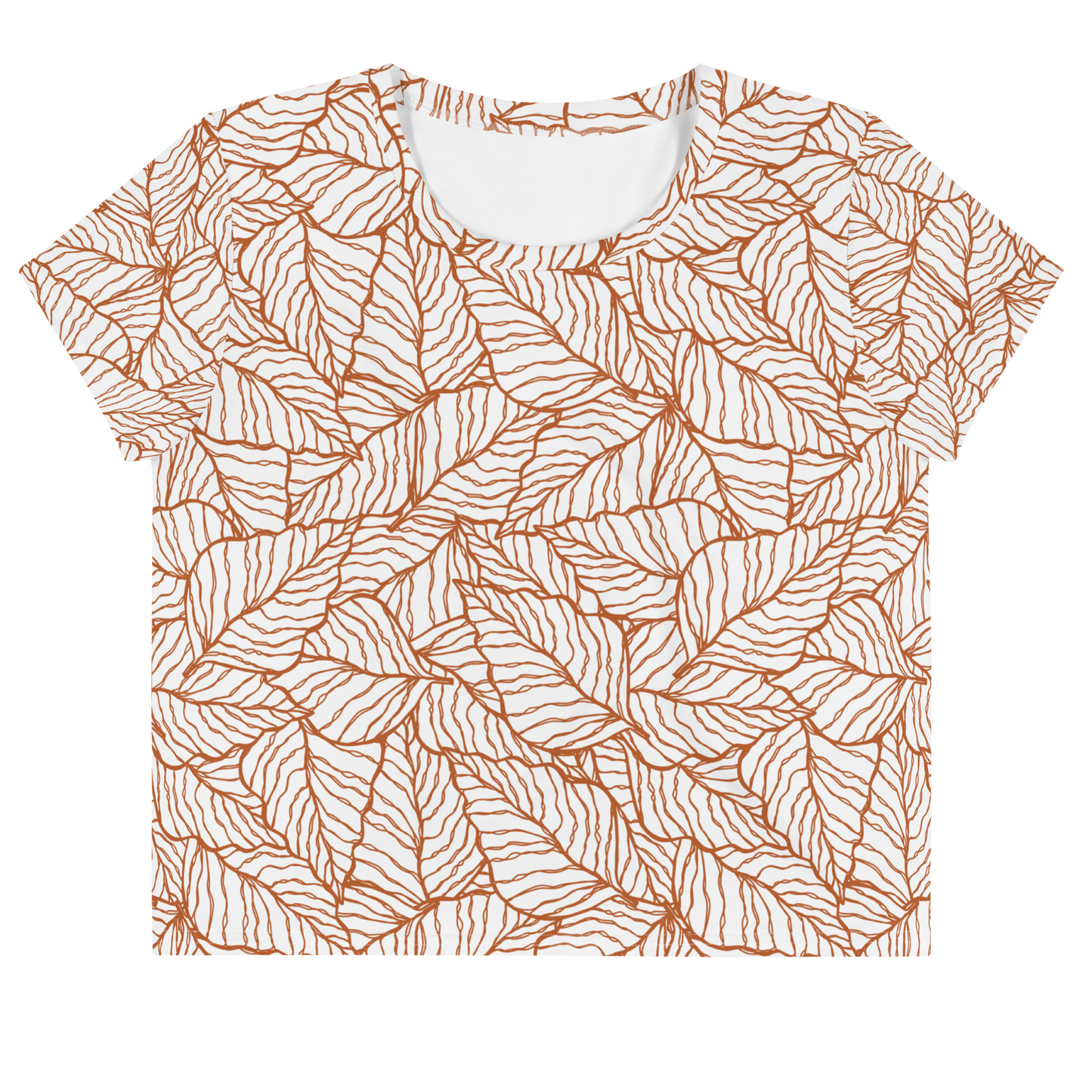 Colorful Fall Leaves | Seamless Patterns | All-Over Print Crop Tee - #1