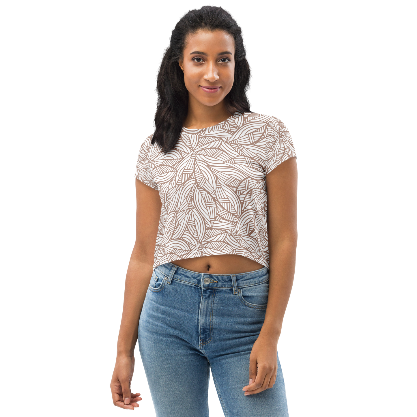 Colorful Fall Leaves | Seamless Patterns | All-Over Print Crop Tee - #3