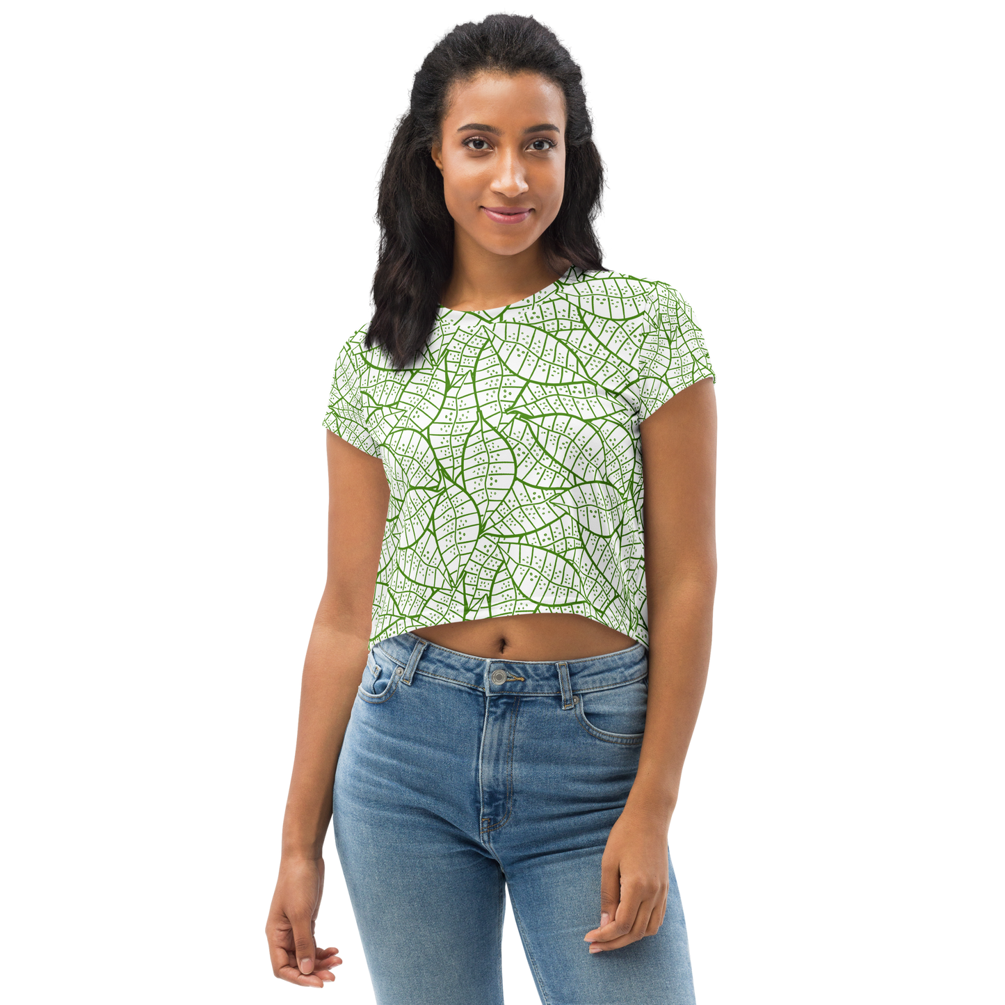 Colorful Fall Leaves | Seamless Patterns | All-Over Print Crop Tee - #4