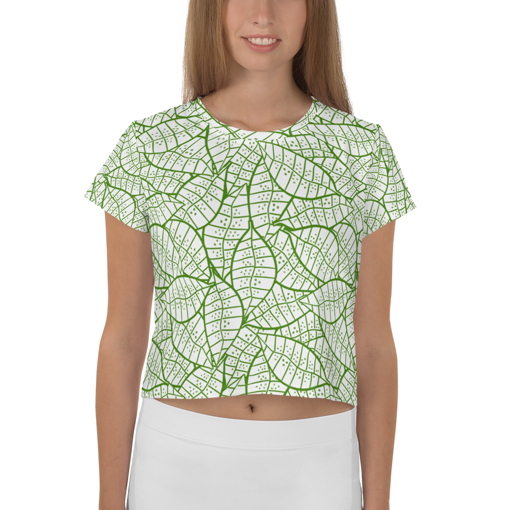 Colorful Fall Leaves | Seamless Patterns | All-Over Print Crop Tee - #4