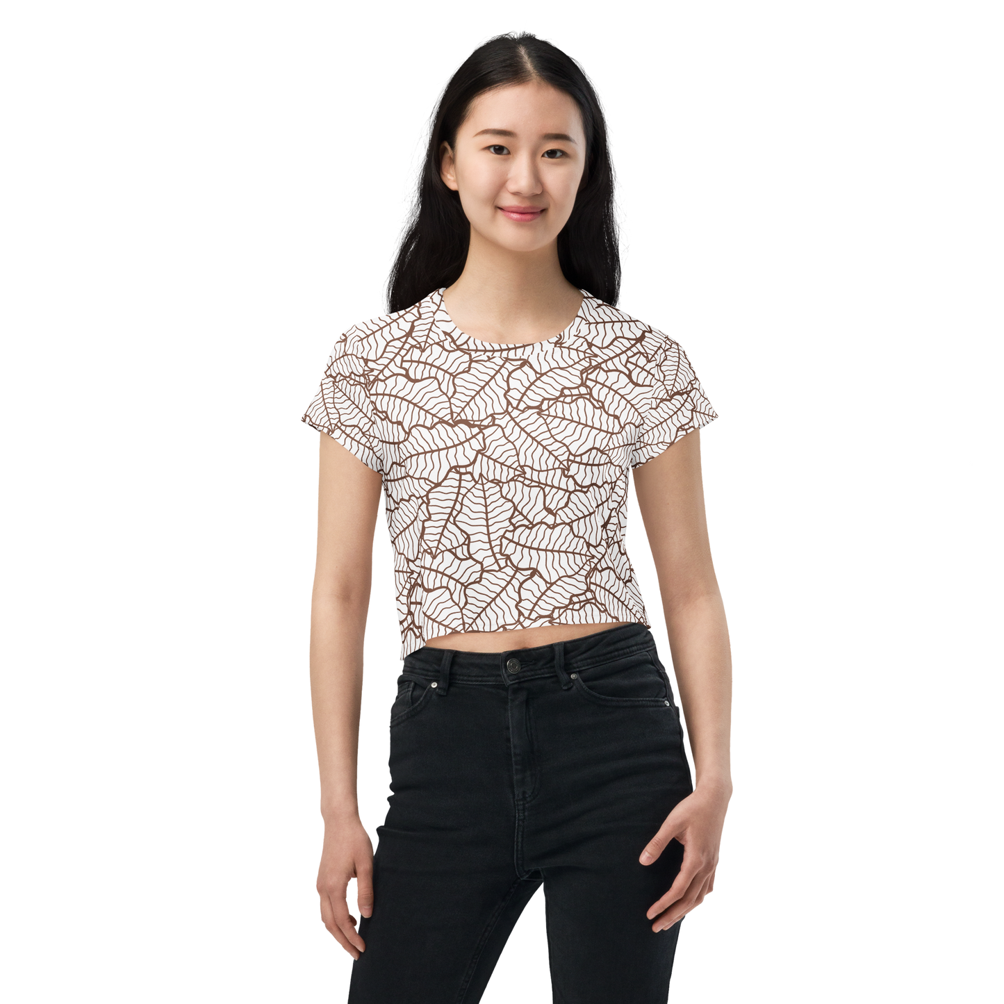 Colorful Fall Leaves | Seamless Patterns | All-Over Print Crop Tee - #5