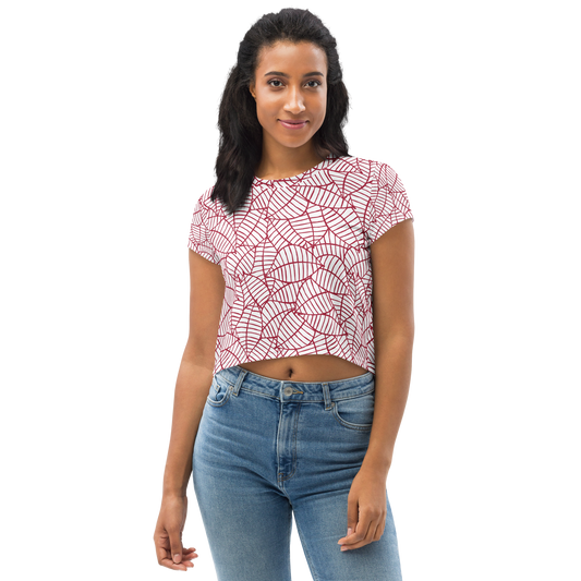 Colorful Fall Leaves | Seamless Patterns | All-Over Print Crop Tee - #8