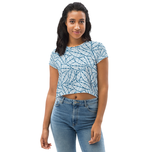 Colorful Fall Leaves | Seamless Patterns | All-Over Print Crop Tee - #10