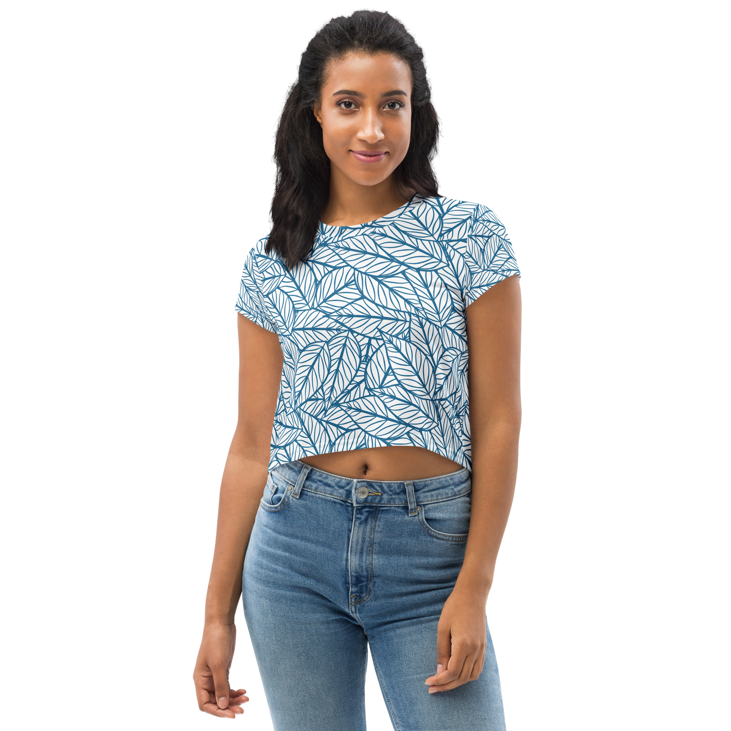 Colorful Fall Leaves | Seamless Patterns | All-Over Print Crop Tee - #10