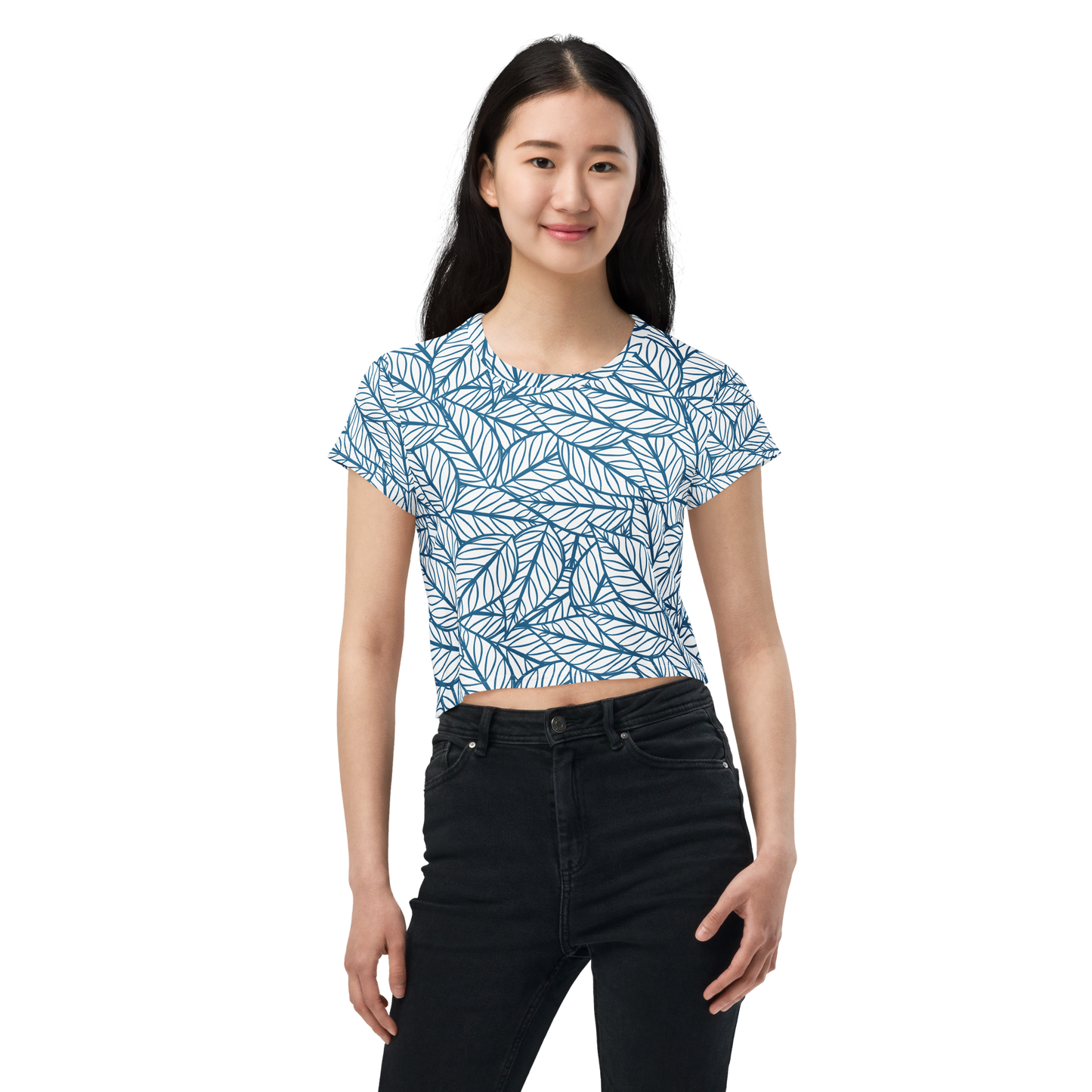 Colorful Fall Leaves | Seamless Patterns | All-Over Print Crop Tee - #10