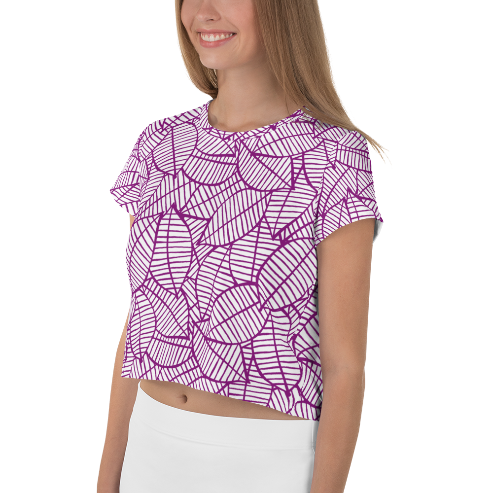 Colorful Fall Leaves | Seamless Patterns | All-Over Print Crop Tee - #7