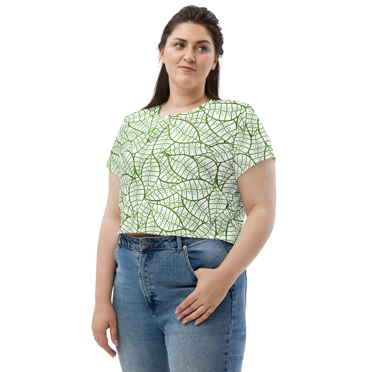 Colorful Fall Leaves | Seamless Patterns | All-Over Print Crop Tee - #4