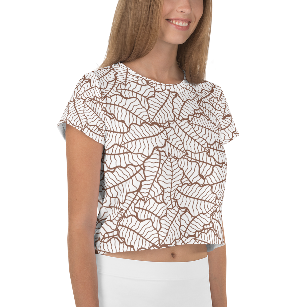 Colorful Fall Leaves | Seamless Patterns | All-Over Print Crop Tee - #5