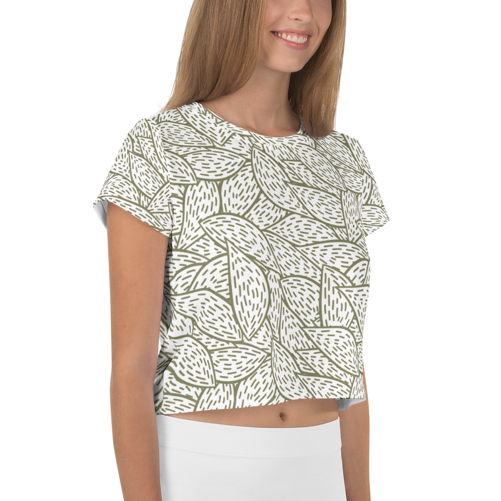 Colorful Fall Leaves | Seamless Patterns | All-Over Print Crop Tee - #6