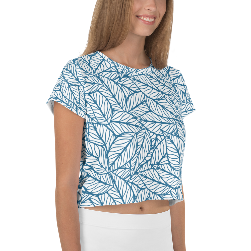 Colorful Fall Leaves | Seamless Patterns | All-Over Print Crop Tee - #10