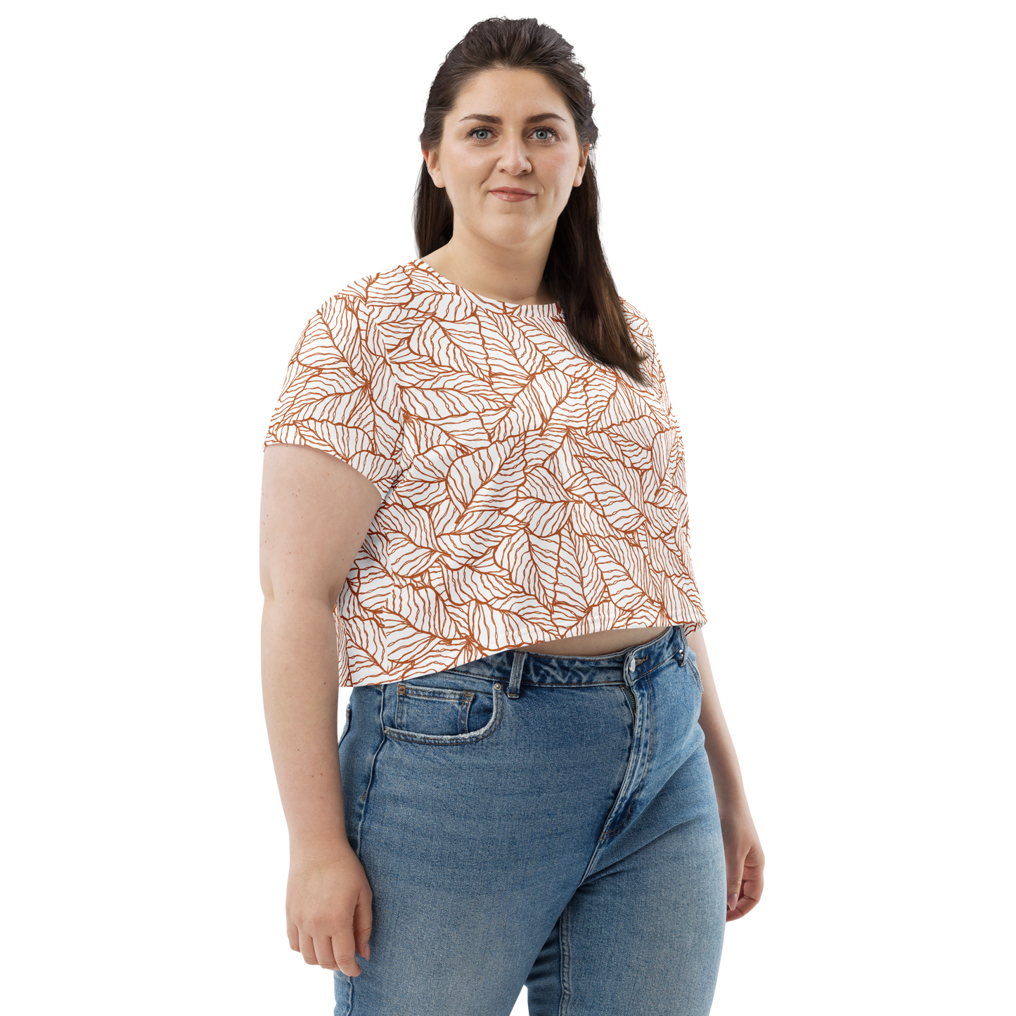 Colorful Fall Leaves | Seamless Patterns | All-Over Print Crop Tee - #1