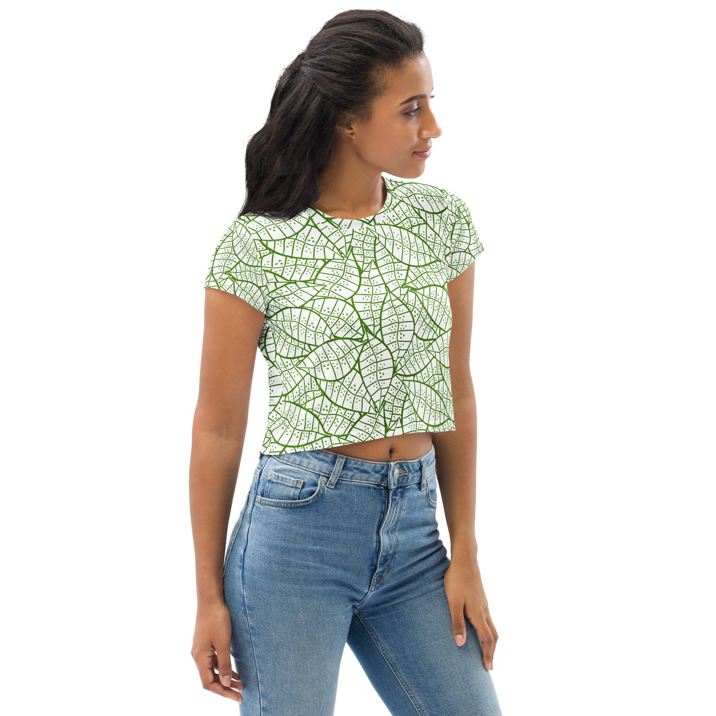 Colorful Fall Leaves | Seamless Patterns | All-Over Print Crop Tee - #4