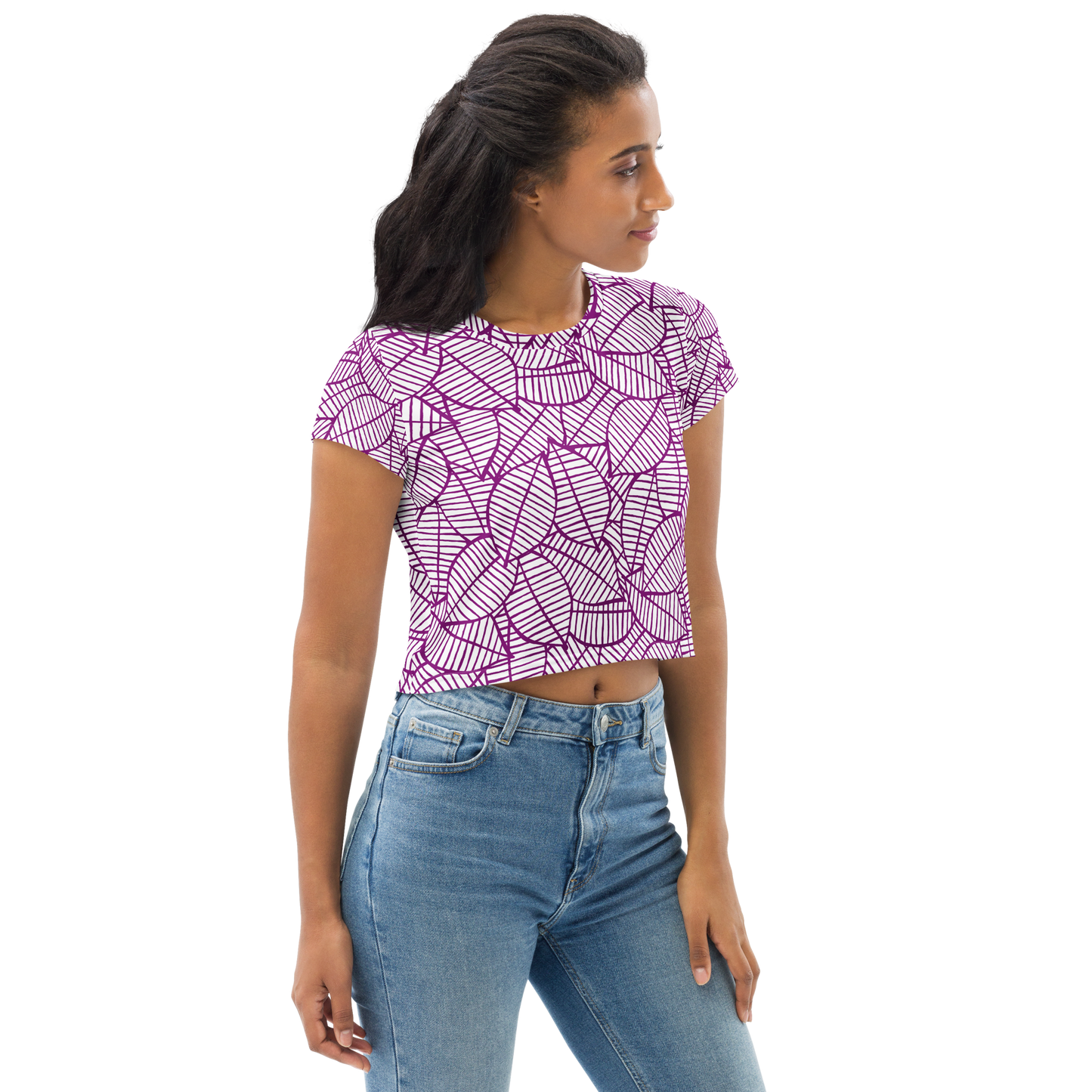 Colorful Fall Leaves | Seamless Patterns | All-Over Print Crop Tee - #7