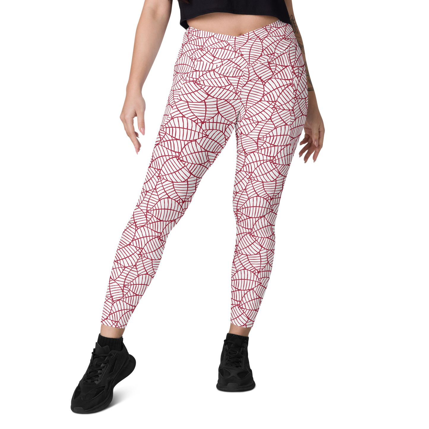 Colorful Fall Leaves | Seamless Patterns | All-Over Print Crossover Leggings with Pockets - #8