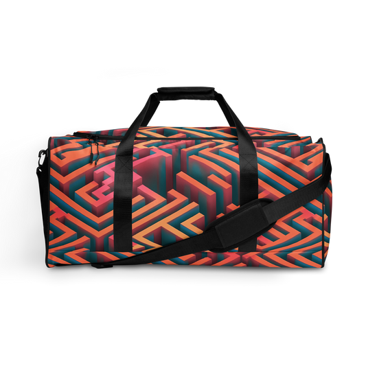 3D Maze Illusion | 3D Patterns | All-Over Print Duffle Bag - #1