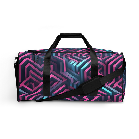 3D Maze Illusion | 3D Patterns | All-Over Print Duffle Bag - #4