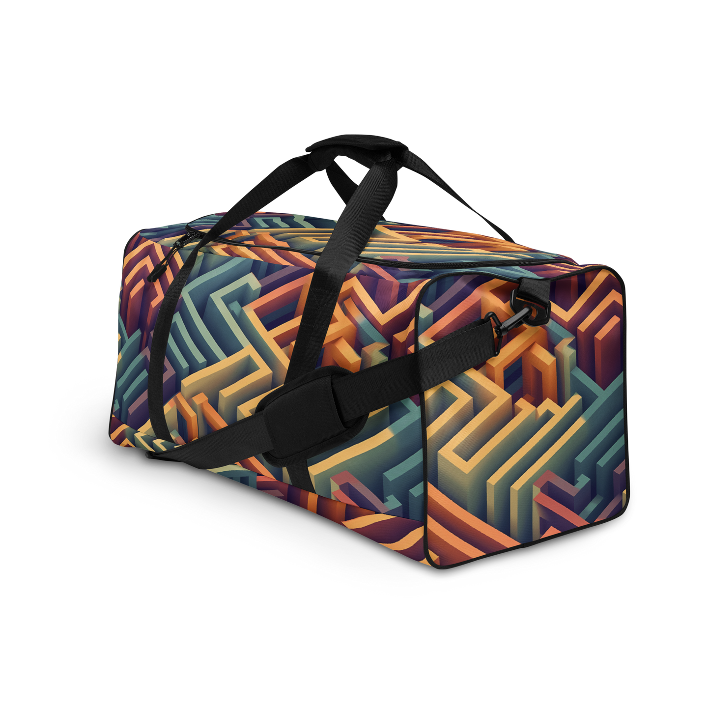 3D Maze Illusion | 3D Patterns | All-Over Print Duffle Bag - #3