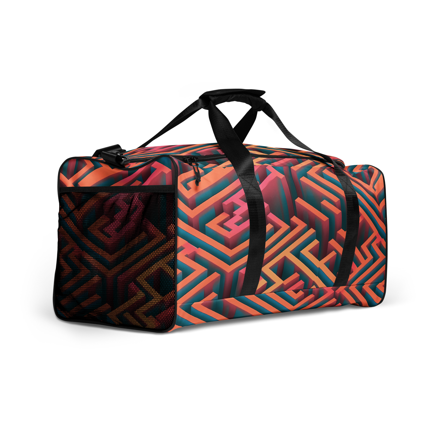 3D Maze Illusion | 3D Patterns | All-Over Print Duffle Bag - #1