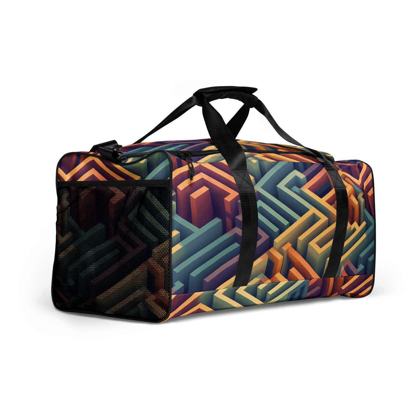 3D Maze Illusion | 3D Patterns | All-Over Print Duffle Bag - #3