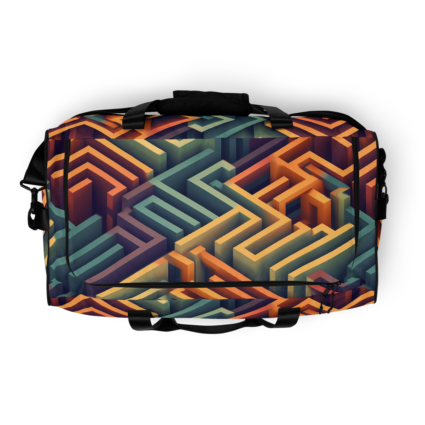 3D Maze Illusion | 3D Patterns | All-Over Print Duffle Bag - #3