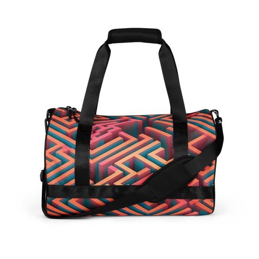 3D Maze Illusion | 3D Patterns | All-Over Print Gym Bag - #1