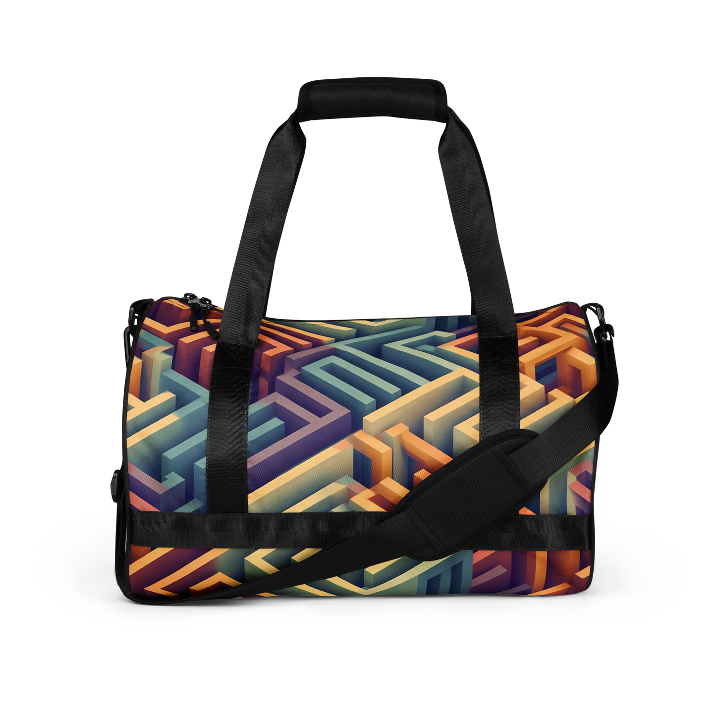 3D Maze Illusion | 3D Patterns | All-Over Print Gym Bag - #3