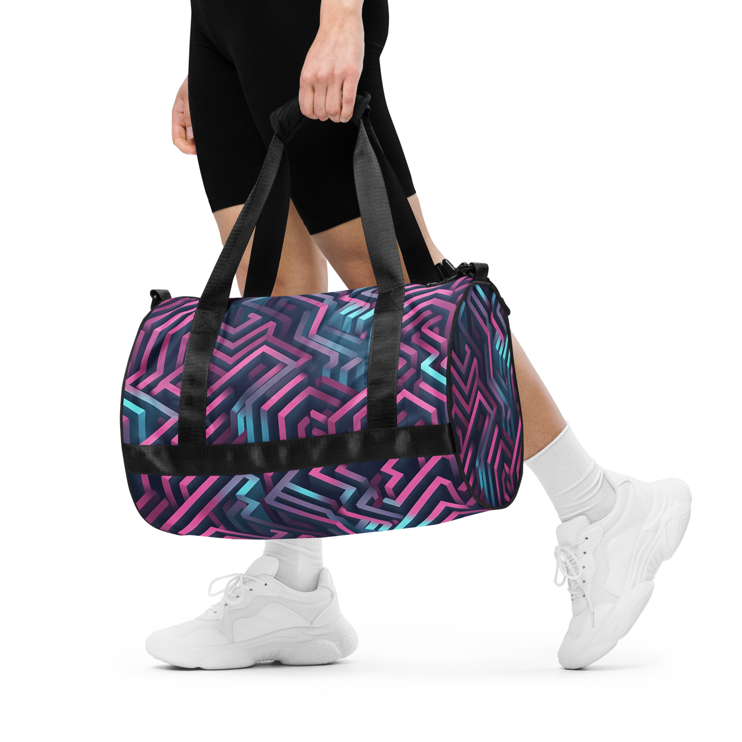 3D Maze Illusion | 3D Patterns | All-Over Print Gym Bag - #4