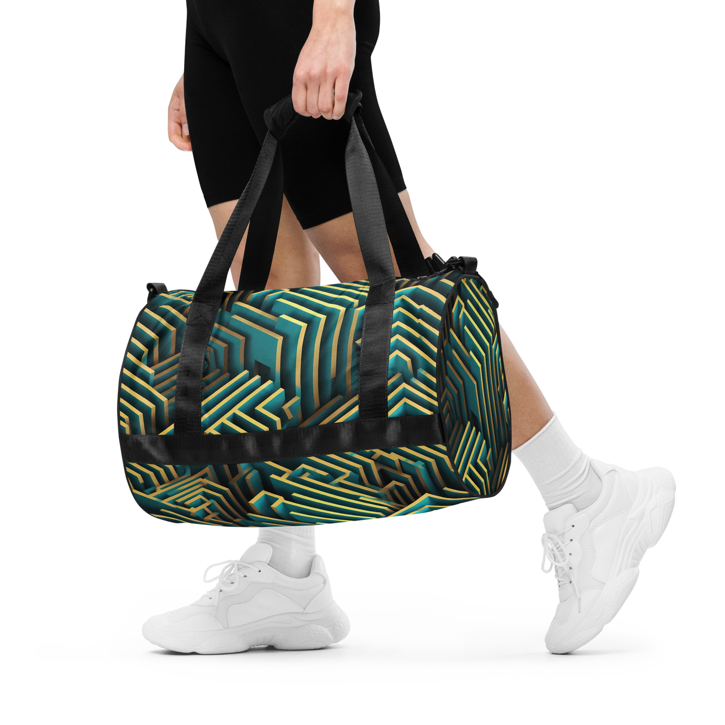 3D Maze Illusion | 3D Patterns | All-Over Print Gym Bag - #5