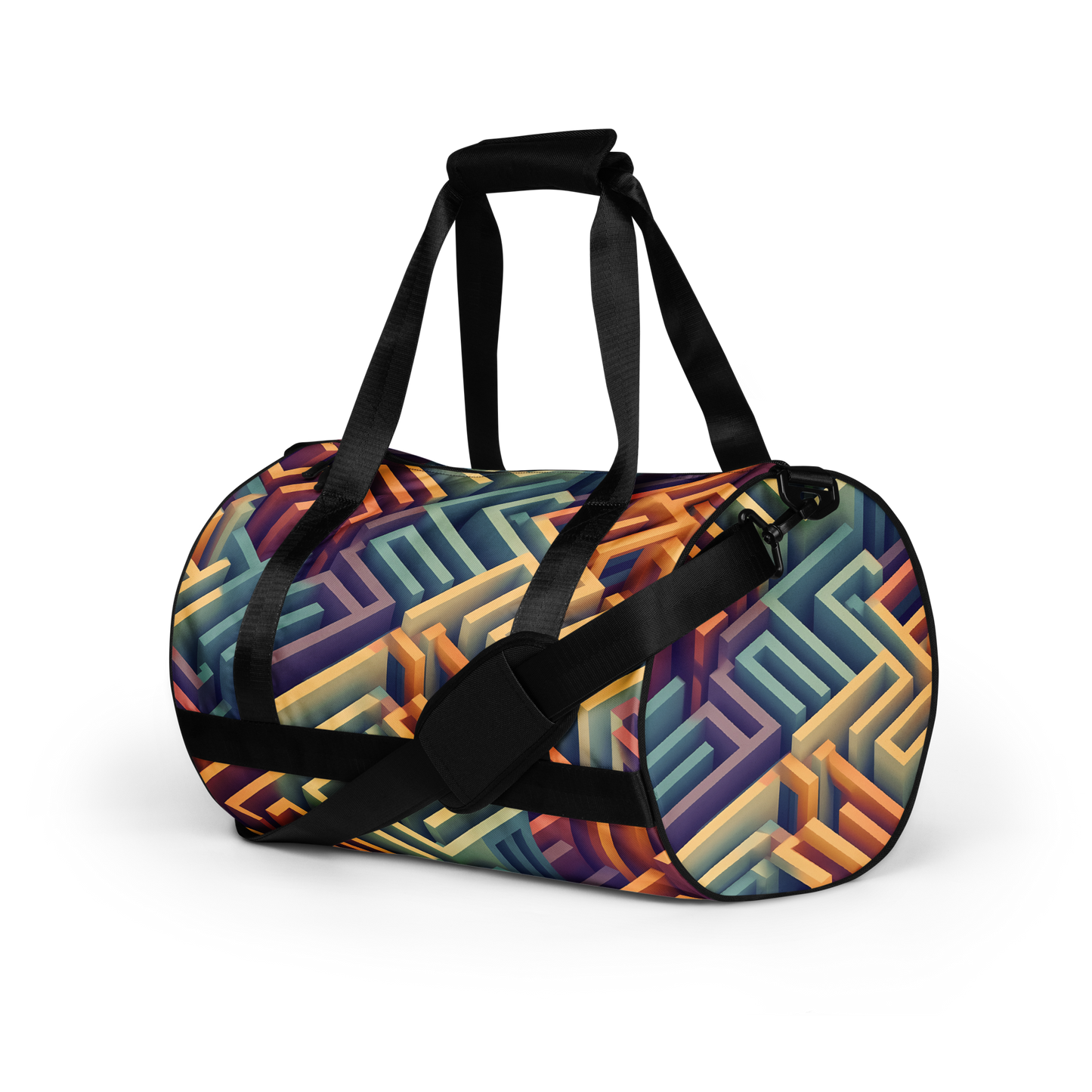 3D Maze Illusion | 3D Patterns | All-Over Print Gym Bag - #3