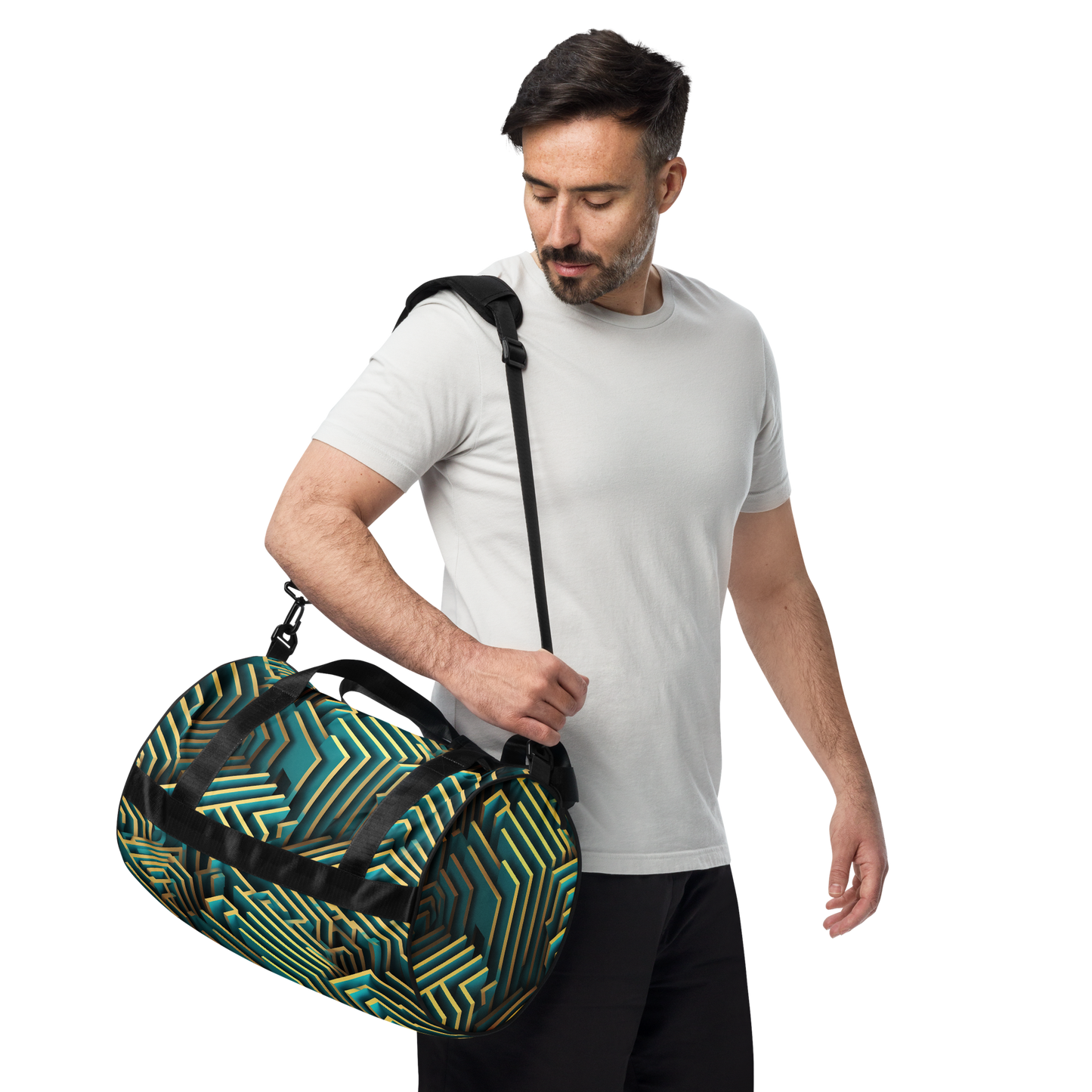 3D Maze Illusion | 3D Patterns | All-Over Print Gym Bag - #5