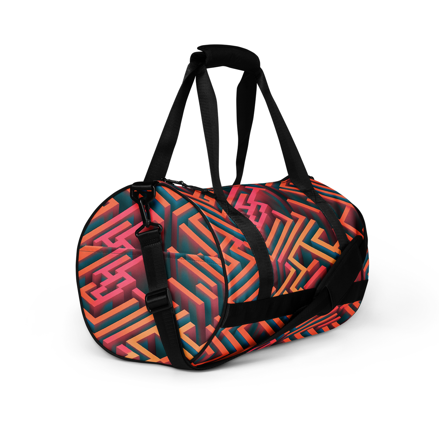 3D Maze Illusion | 3D Patterns | All-Over Print Gym Bag - #1