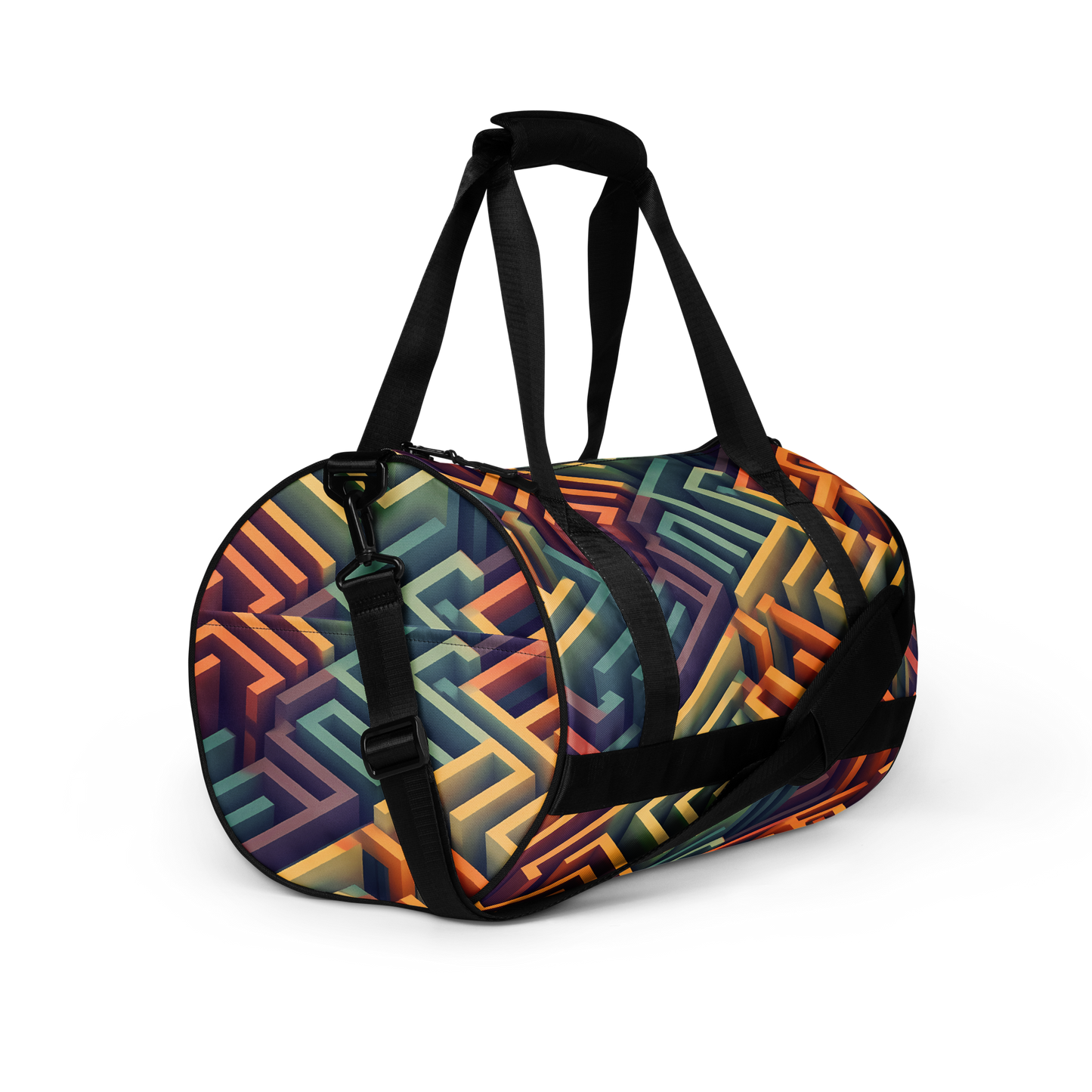 3D Maze Illusion | 3D Patterns | All-Over Print Gym Bag - #3