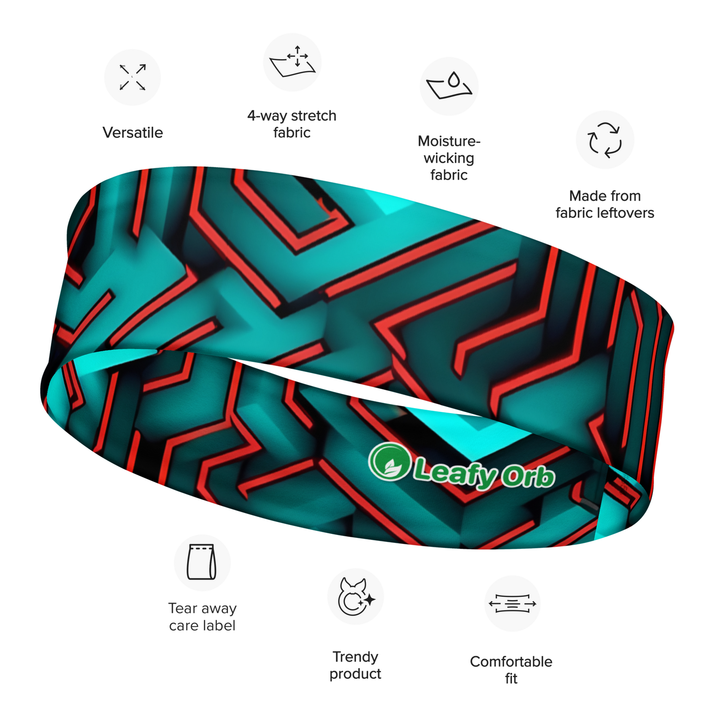 3D Maze Illusion | 3D Patterns | All-Over Print Headband - #2