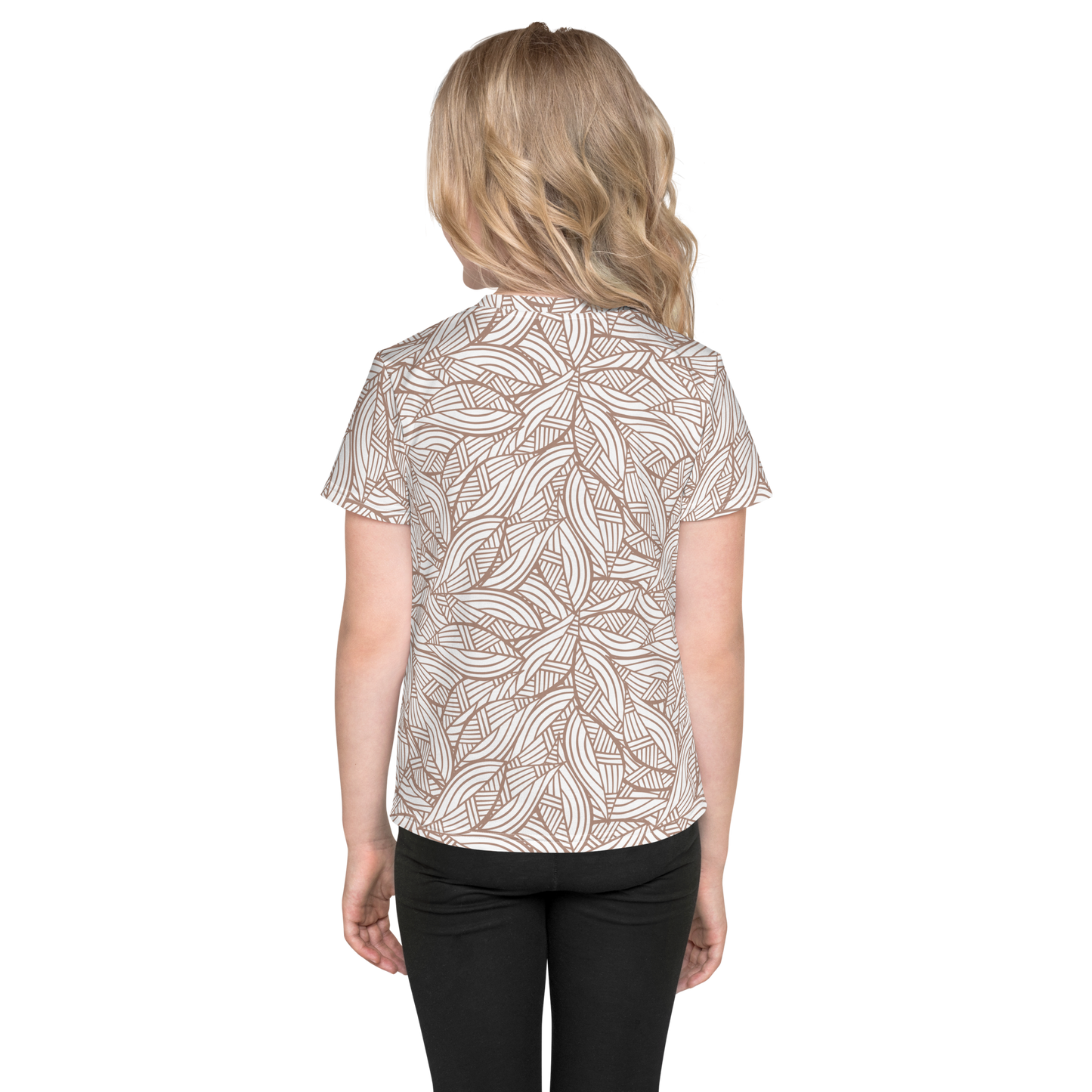 Colorful Fall Leaves | Seamless Patterns | All-Over Print Kids Crew Neck T-Shirt - #3