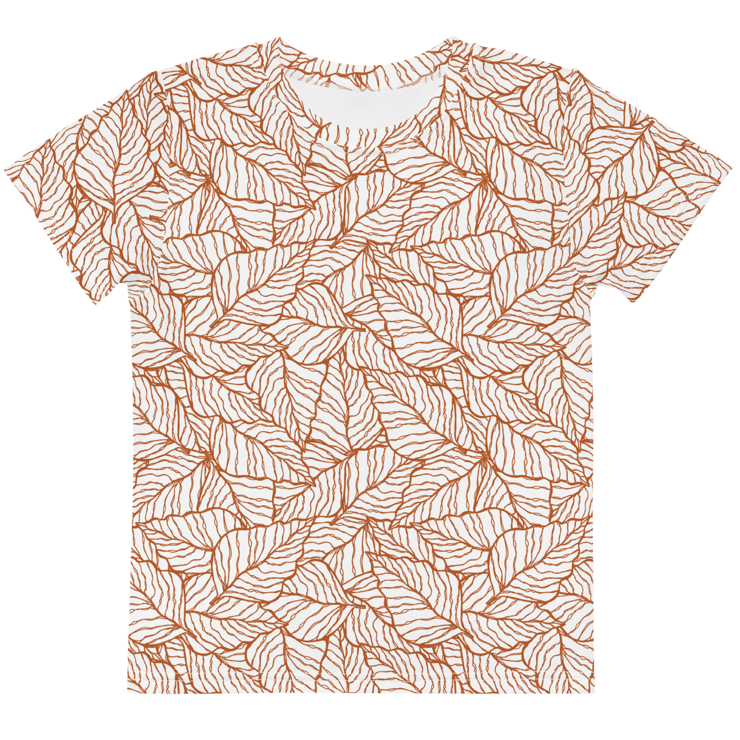 Colorful Fall Leaves | Seamless Patterns | All-Over Print Kids Crew Neck T-Shirt - #1