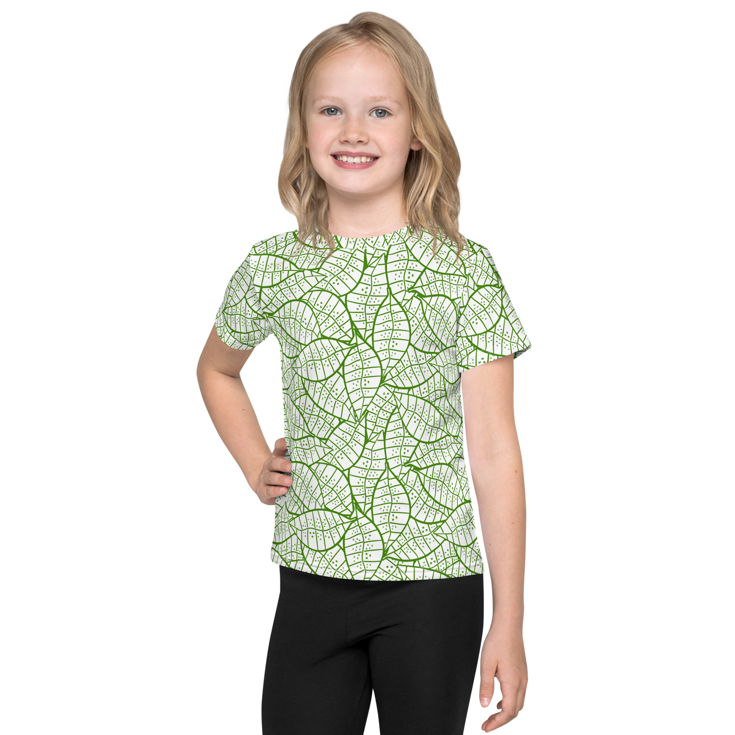 Colorful Fall Leaves | Seamless Patterns | All-Over Print Kids Crew Neck T-Shirt - #4