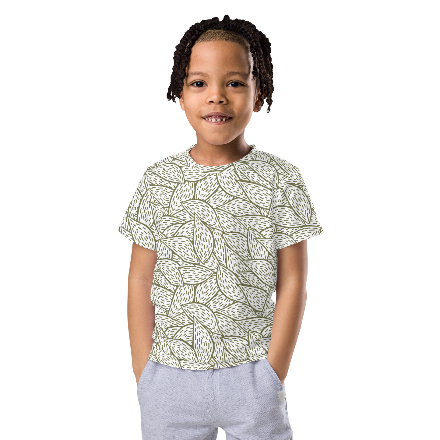Colorful Fall Leaves | Seamless Patterns | All-Over Print Kids Crew Neck T-Shirt - #6