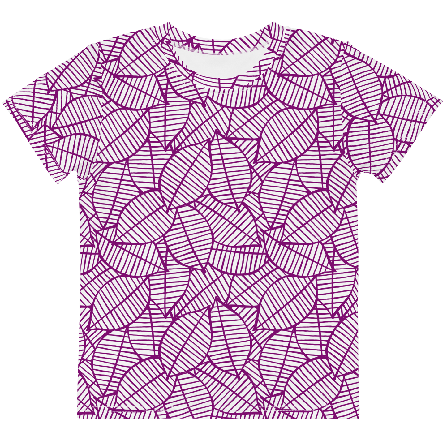 Colorful Fall Leaves | Seamless Patterns | All-Over Print Kids Crew Neck T-Shirt - #7