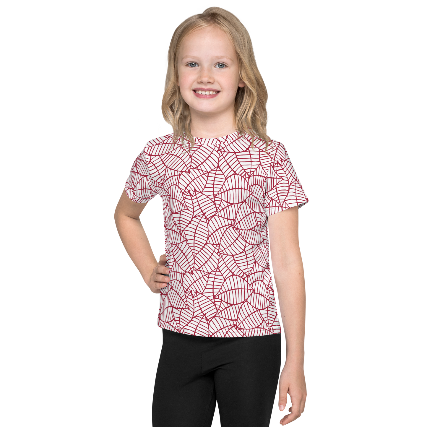Colorful Fall Leaves | Seamless Patterns | All-Over Print Kids Crew Neck T-Shirt - #8