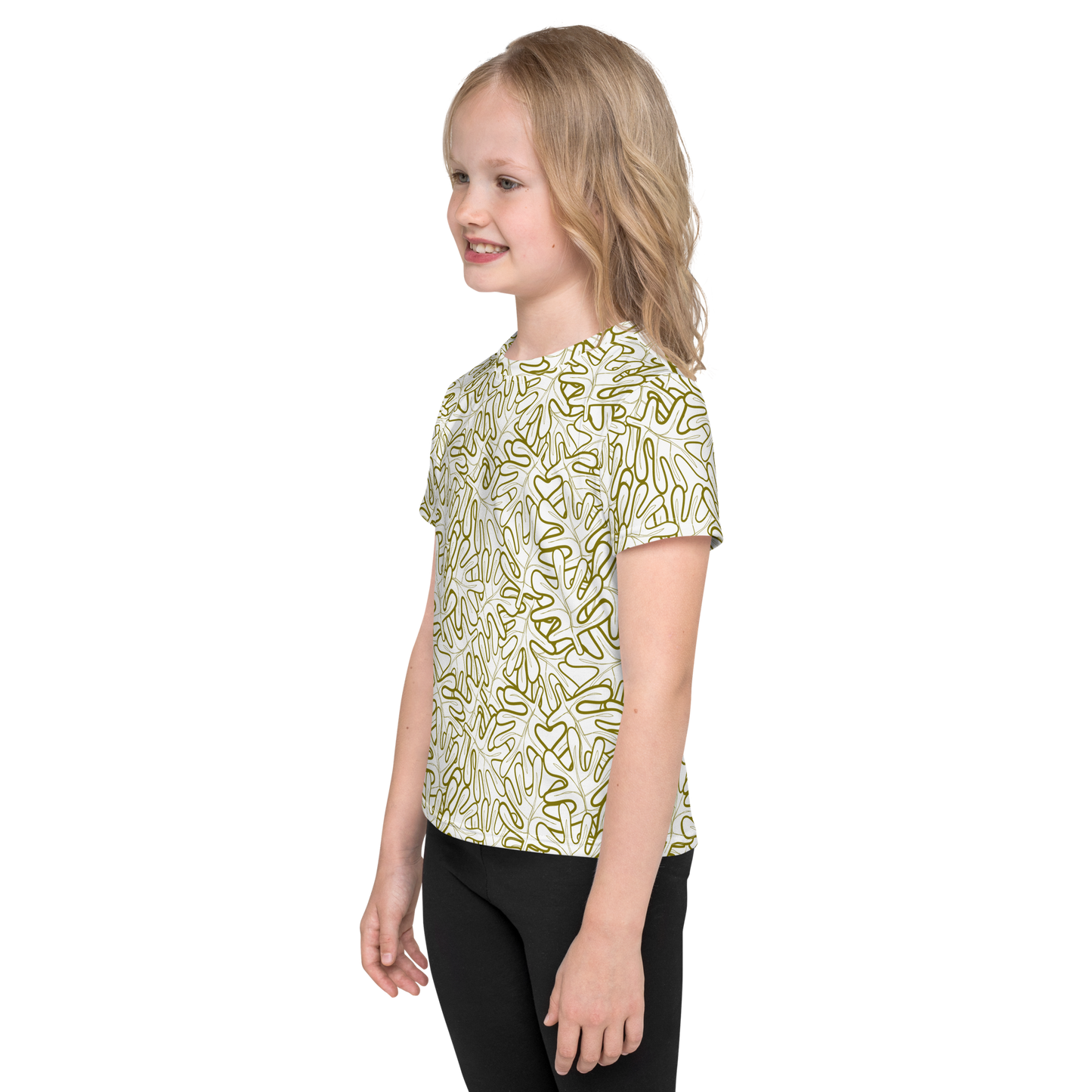 Colorful Fall Leaves | Seamless Patterns | All-Over Print Kids Crew Neck T-Shirt - #2