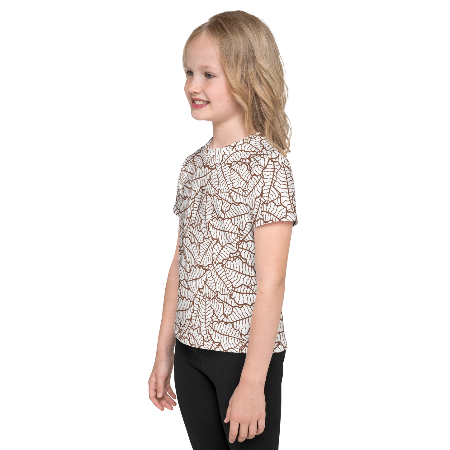 Colorful Fall Leaves | Seamless Patterns | All-Over Print Kids Crew Neck T-Shirt - #5